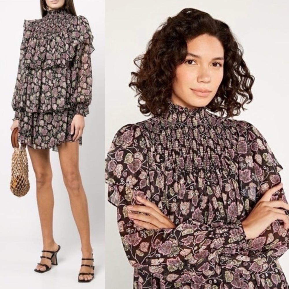 Cinq a Sept ‘Drew Georgette’ Smocked Mini Dress